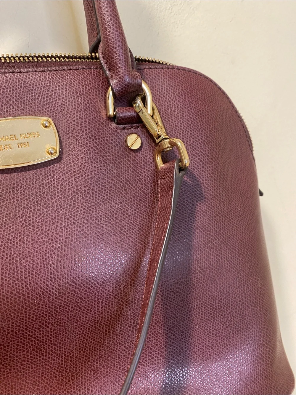 Michael Kors Cindy  Dome Satchel Bag in Plum